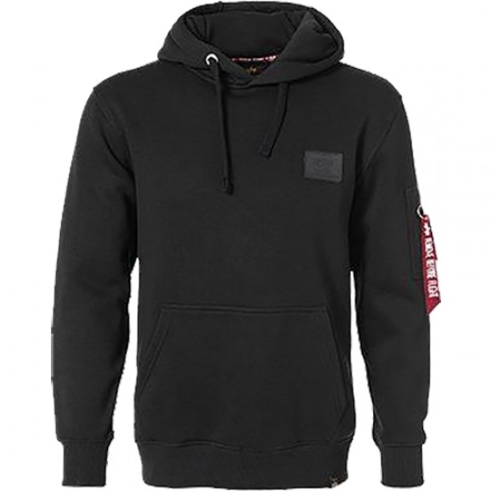 ALPHA IND. BACK PRINT HOODY Black