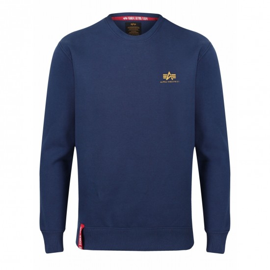 ALPHA IND. BASIC SWEATER SMALL LOGO New Navy