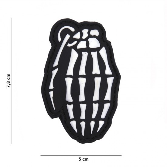 PATCH 3D PVC BONES GRANADE White