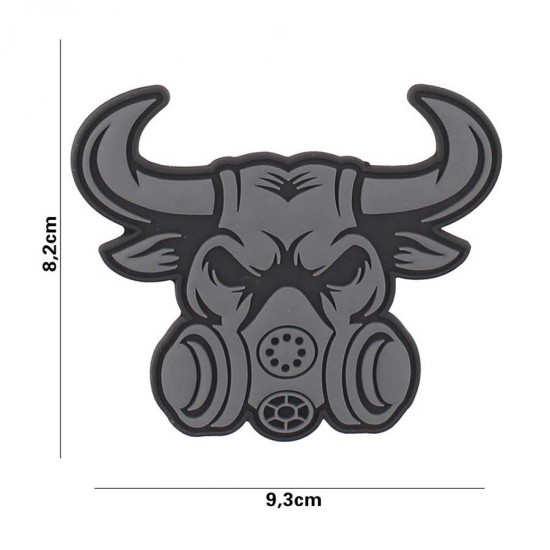 PATCH 3D PVC GASMASK BULL Grey