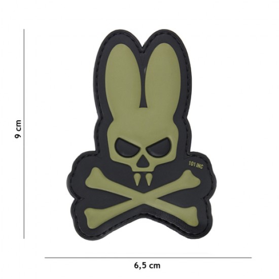 PATCH 3D PVC SKULL BUNNY Green