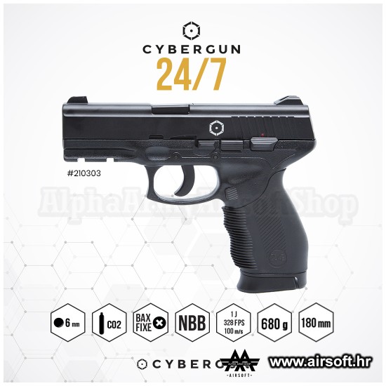 PT24/7 Co2 metal slide 6mm 15BB's E=0,9 J. Maxi /C6