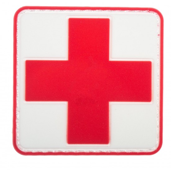 prišivak 3D Medic Cross - biela 
