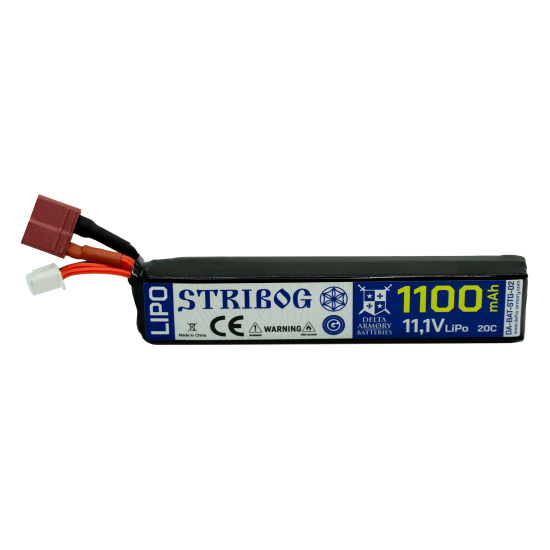 Airsoft battery LiPo 11,1V 1100mAh 20C short cable T-plug Delta Armory Airsoft battery LiPo 11,1V 1100mAh 20C short cable T-plug Delta Armory