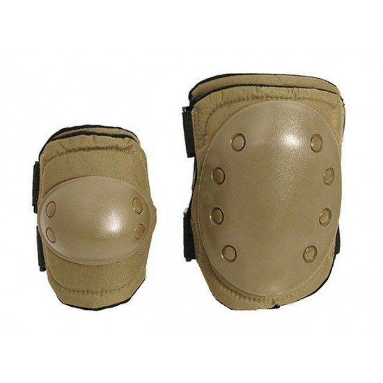 Knee and elbow pad set tan
