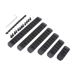 5x polimernih 20 mm šina za M-LOK i KeyMod, crne