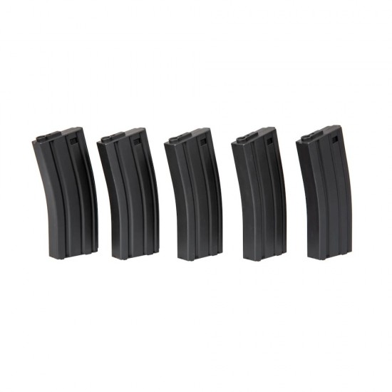 Set od 5 airsoft spremnika MID-CAP, 140 kuglica