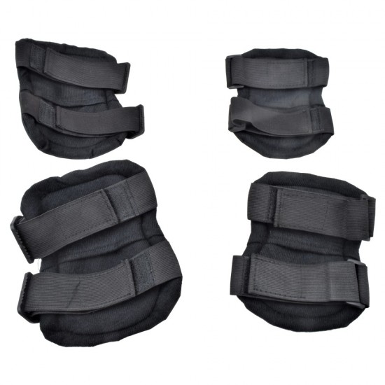 WOSPORT KNEE PADS AND ELBOW PADS BLACK 