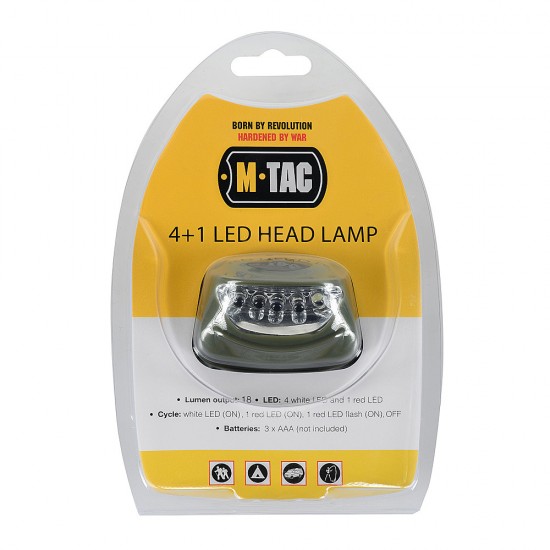 M-Tac headlamp 4+1 LED Olive